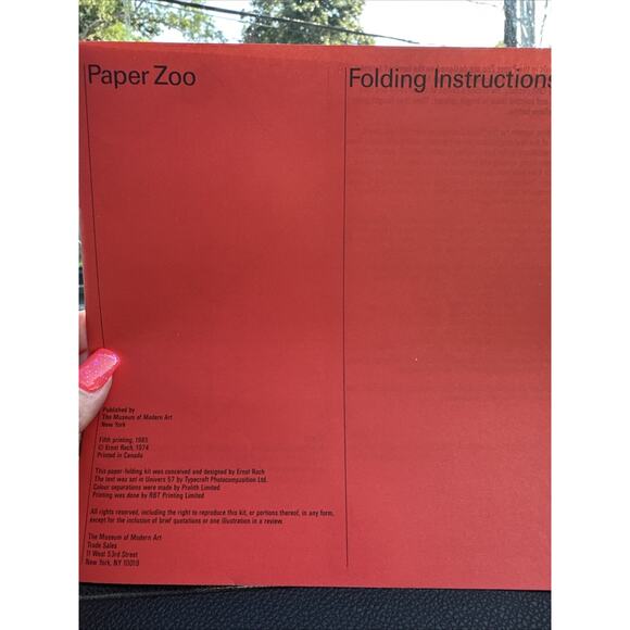 Vintage Paper Zoo Model Pre-Fold Animal Construction Set 1985 Museum Modern Art - Picture 4 of 8